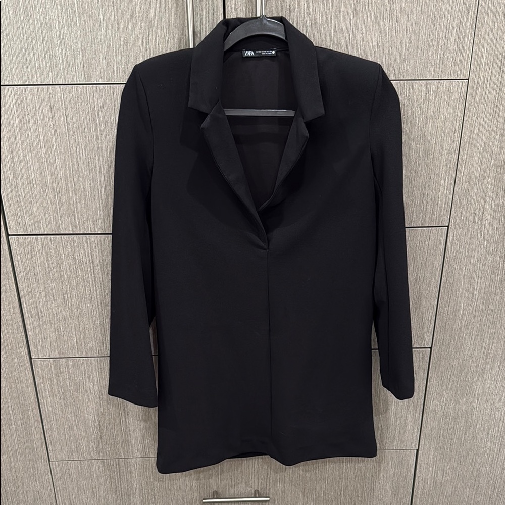 Zara Elegant Black Women's Blazer Dress